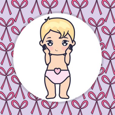 şirin ve küçük bebek aşk vektör çizim tasarım