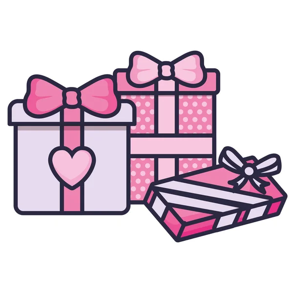 Regalos de amor cajas regalos — Vector de stock