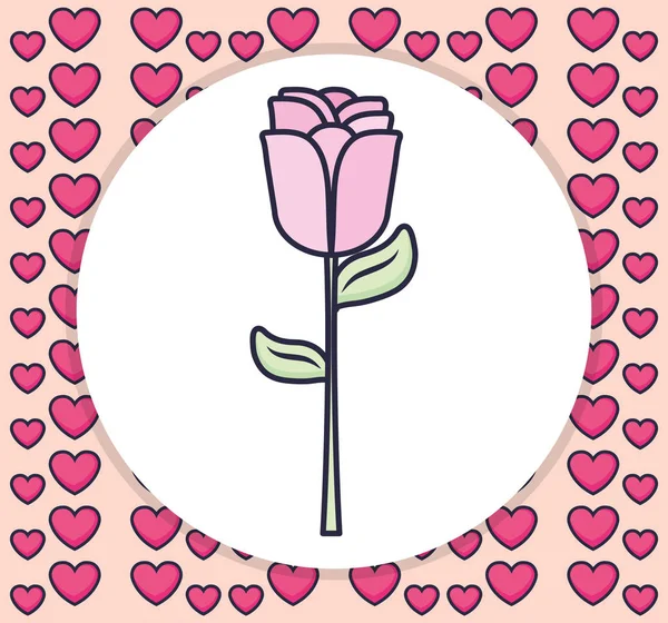 Hermosa flor de rosa icono decorativo — Archivo Imágenes Vectoriales