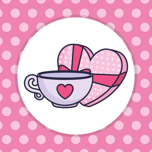 Κύπελλο Καφέ Την Καρδιά Διανυσματική Απεικόνιση Σχεδιασμό — Διανυσματικό Αρχείο
