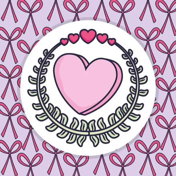 Couronne de coeur amour décoration de valentines — Image vectorielle