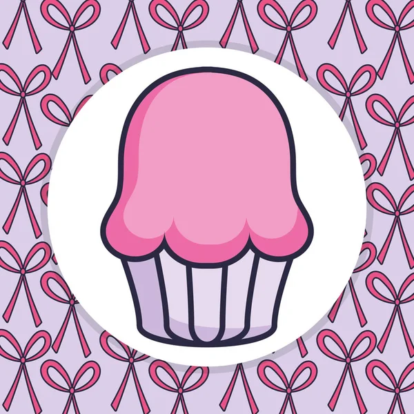 心に甘いカップケーキ — ストックベクタ