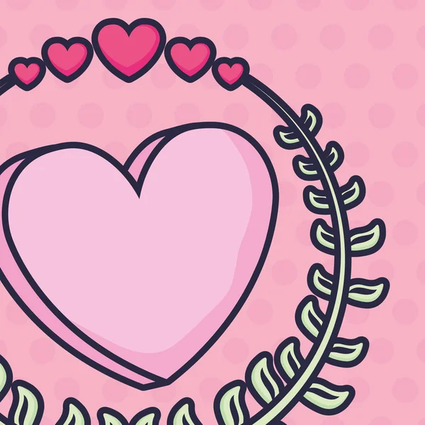 Венок с сердцем любовь валентинки украшения — стоковый вектор