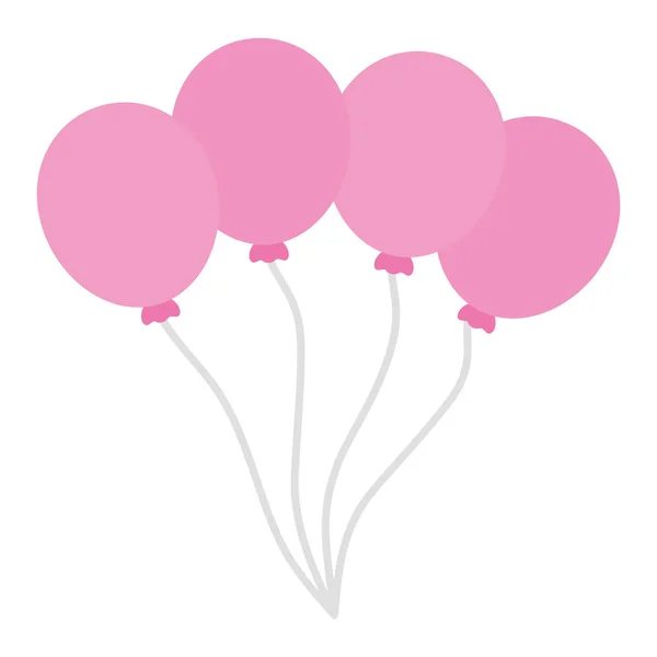 Ballonnen helium zwevende pictogram — Stockvector