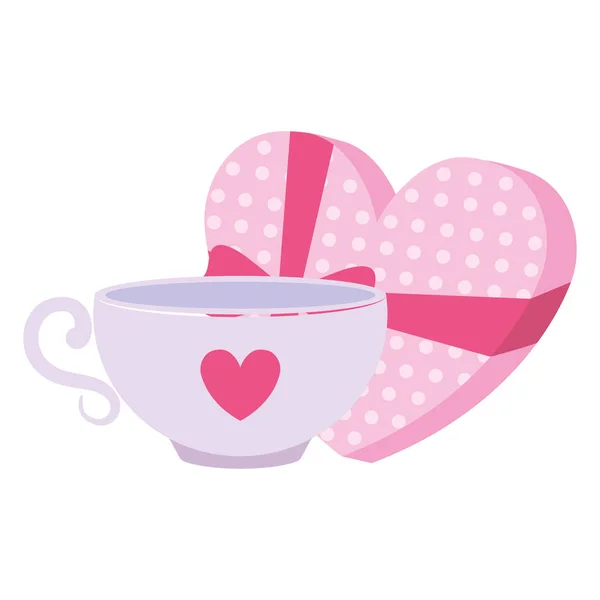 Coffee cup with heart — Stock Vector
