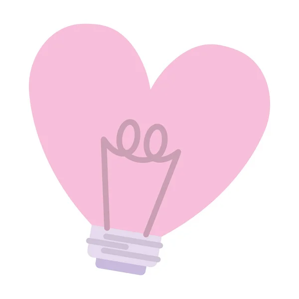 心愛の形をした電球 — ストックベクタ