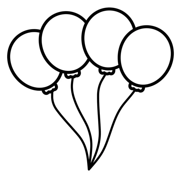 Globos helio icono flotante — Vector de stock