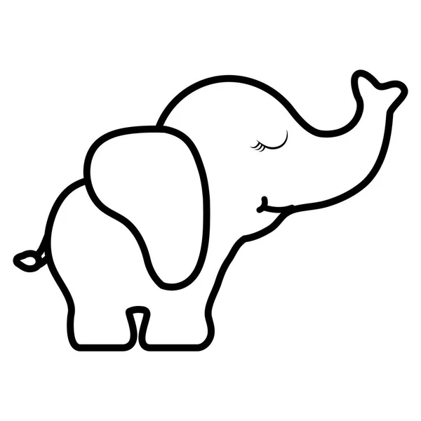 Schattig en kleine olifant karakter — Stockvector