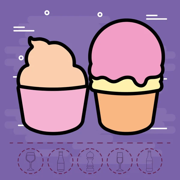 Dondurma tasarım — Stok Vektör