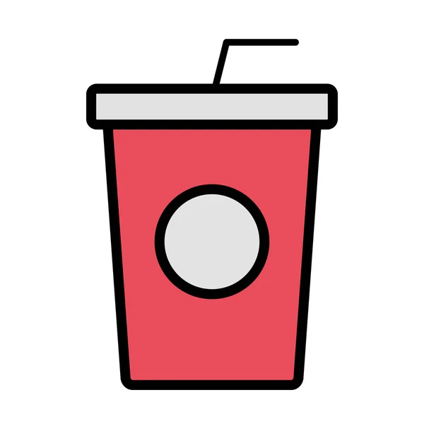 Refresco Taza Icono Sobre Fondo Blanco Vector Ilustración — Archivo Imágenes Vectoriales