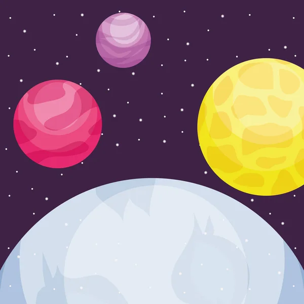 Diseño de planetas espaciales — Vector de stock