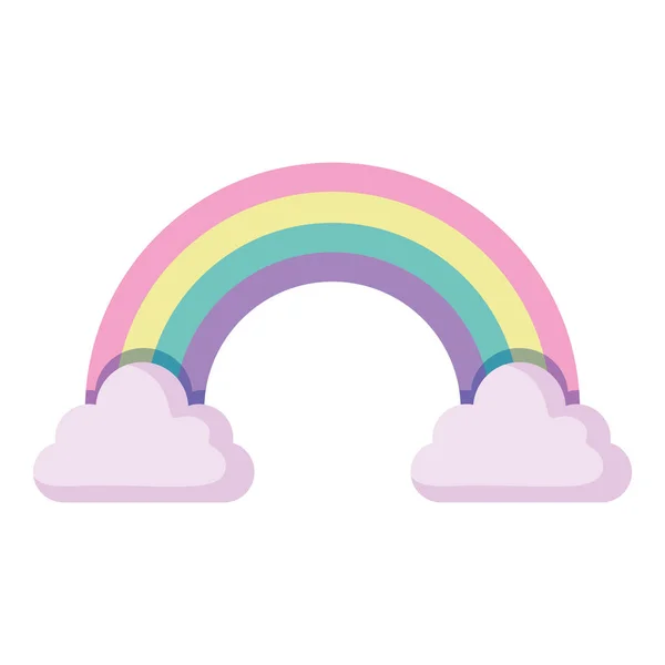 Wolken en de regenboog-design — Stockvector