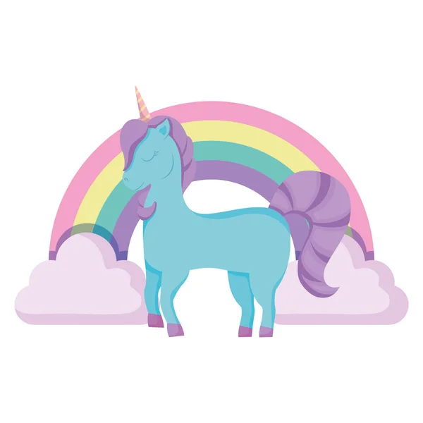 Desain Rainbow dan unicorn - Stok Vektor