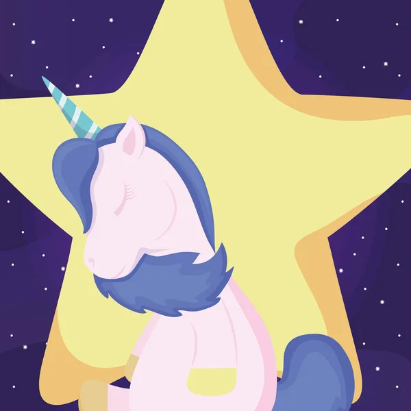 Cute unicorn and star design — Διανυσματικό Αρχείο