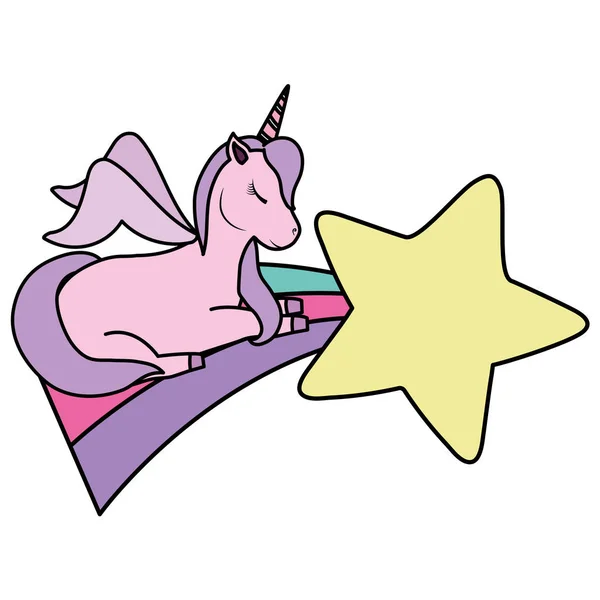 Desain unicorn yang lucu - Stok Vektor