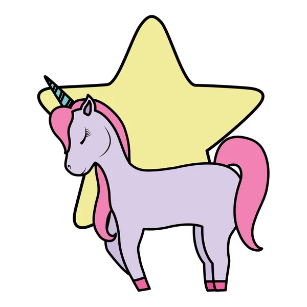 Cute unicorn and star design — Stock Vector