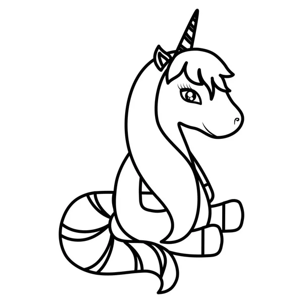 Schattig unicorn pictogram — Stockvector