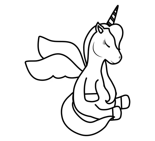 Pictograma unicorn drăguț — Vector de stoc