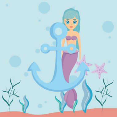 deniz kızı ve çapa tasarım