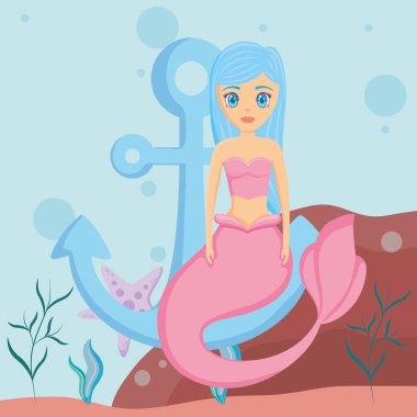 deniz kızı ve çapa tasarım