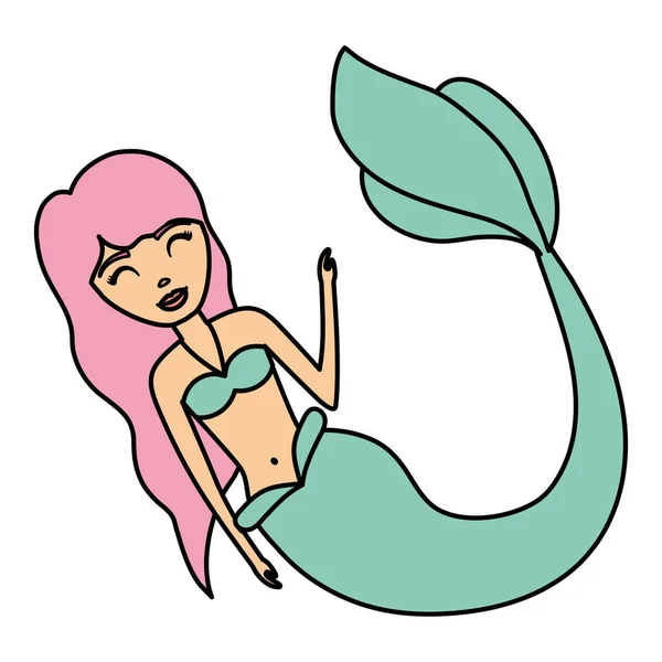 Cute mermaid icon — Stock Vector