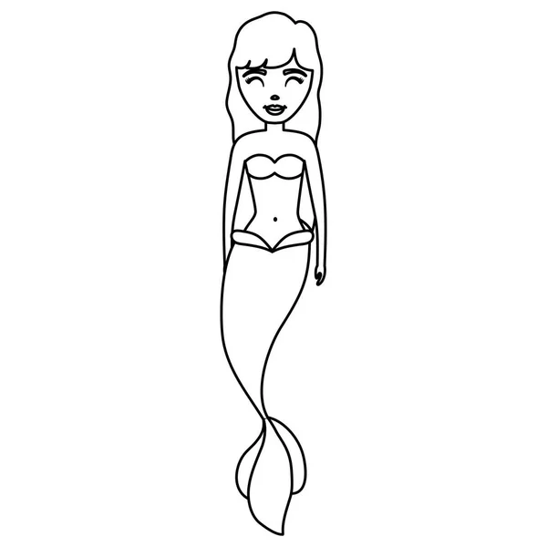 Cute mermaid icon — Stock Vector