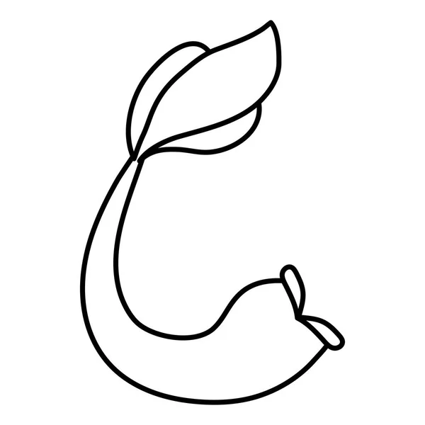 Zeemeermin staart pictogram — Stockvector