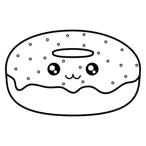 Doce donuts caráter kawaii — Vetor de Stock