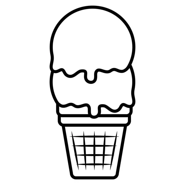 Delicioso helado aislado icono — Vector de stock