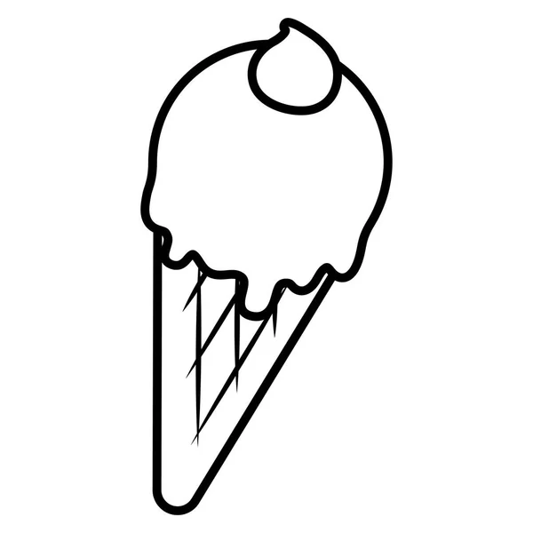 Deliziosa icona isolata gelato — Vettoriale Stock