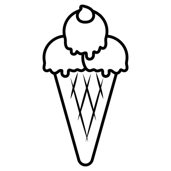 Deliziosa icona isolata gelato — Vettoriale Stock