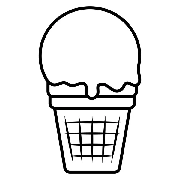 Delicioso helado aislado icono — Vector de stock