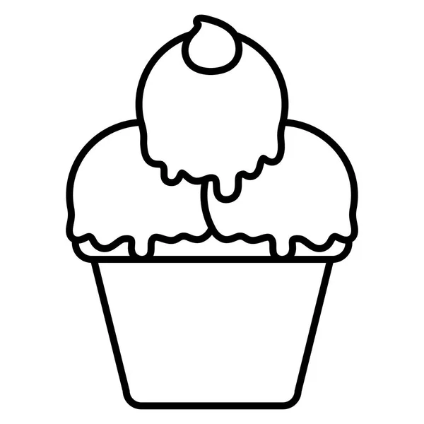 Lahodnou zmrzlinu v poháru — Stockový vektor