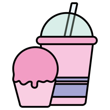 plastik kap saman ve cupcake