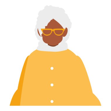 sevimli Büyükanne siyah avatar karakter