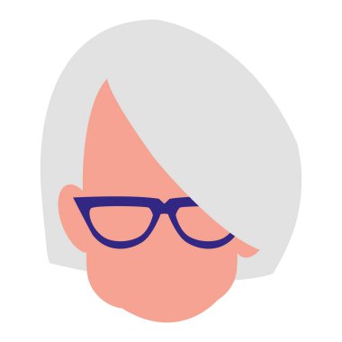 sevimli Büyükanne baş avatar karakter