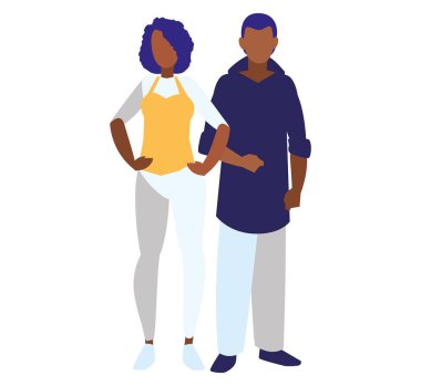 Genç bir çift siyah avatarlar karakter