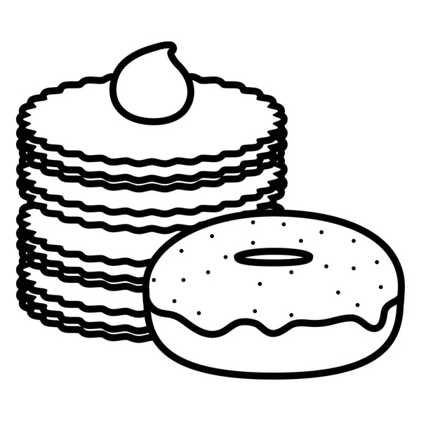 Süße und leckere Kekse mit Donut — Stockvektor