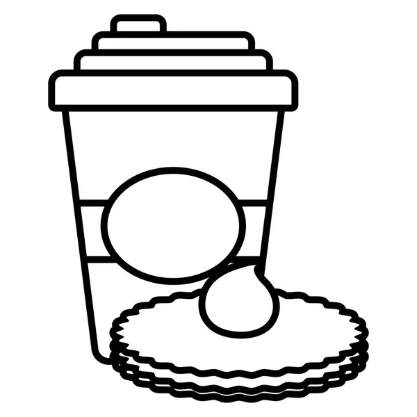 Plastic cup container with cookies — Stock Vector