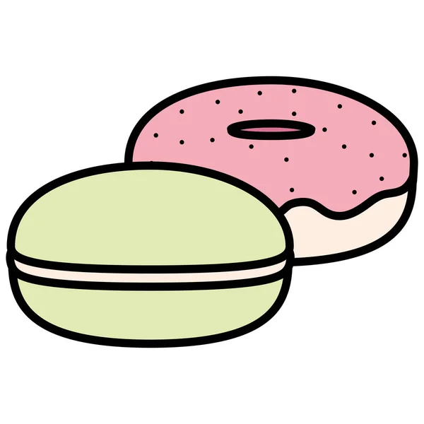 Doce donuts ícone isolado — Vetor de Stock