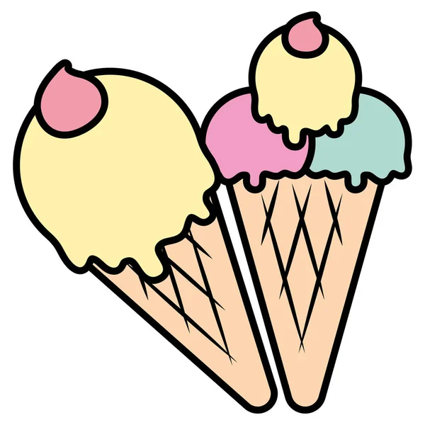 Delicioso helado aislado icono — Vector de stock