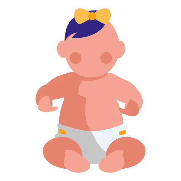 Mignonne petite fille bébé personnage — Image vectorielle