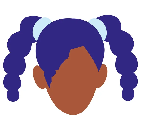 Kis fekete lány fejét karakter — Stock Vector