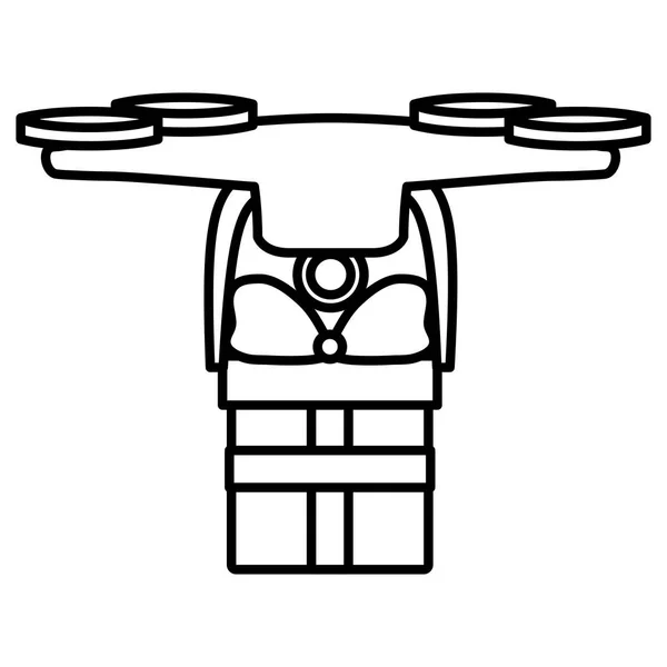 Drone e design de caixa de presente — Vetor de Stock