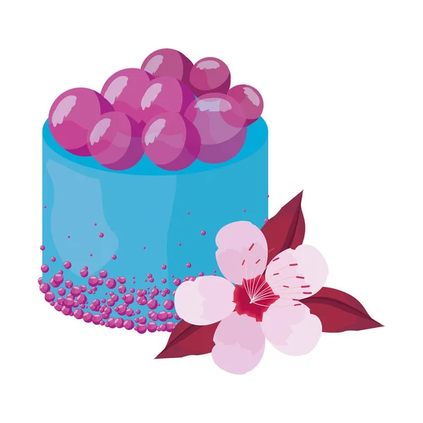 Sladký dort květina na bílém pozadí — Stockový vektor
