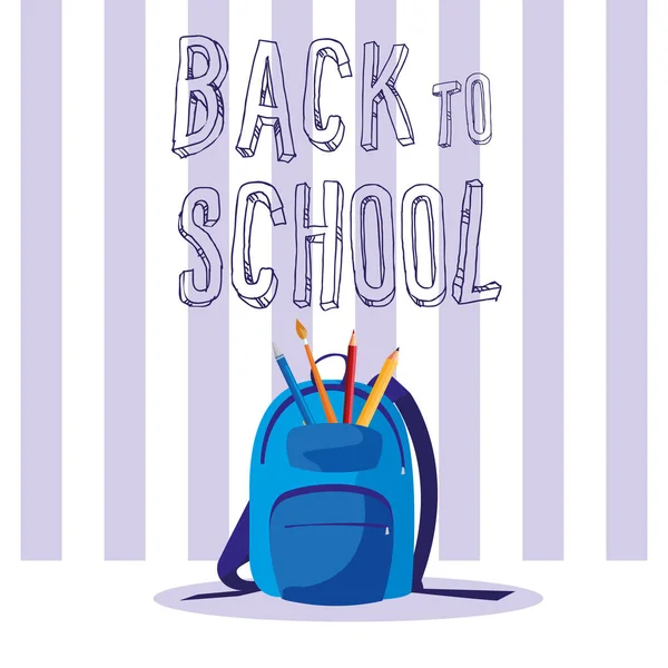 malzemeleri ile okul çantası geri