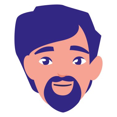 sakal baş avatar karakter ile genç adam