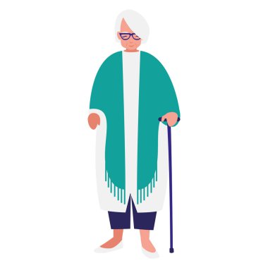 baston ile sevimli Büyükanne