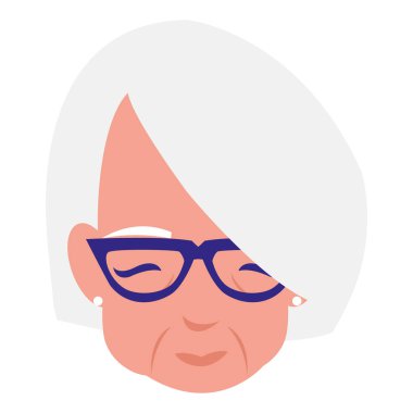 sevimli Büyükanne baş avatar karakter