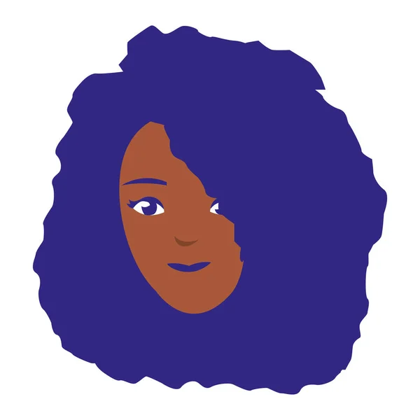 Όμορφη γυναίκα μαύρο κεφάλι χαρακτήρα — Διανυσματικό Αρχείο